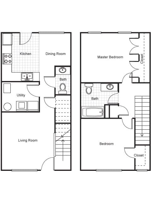 2 Beds floor plan