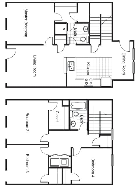 4 Beds floor plan